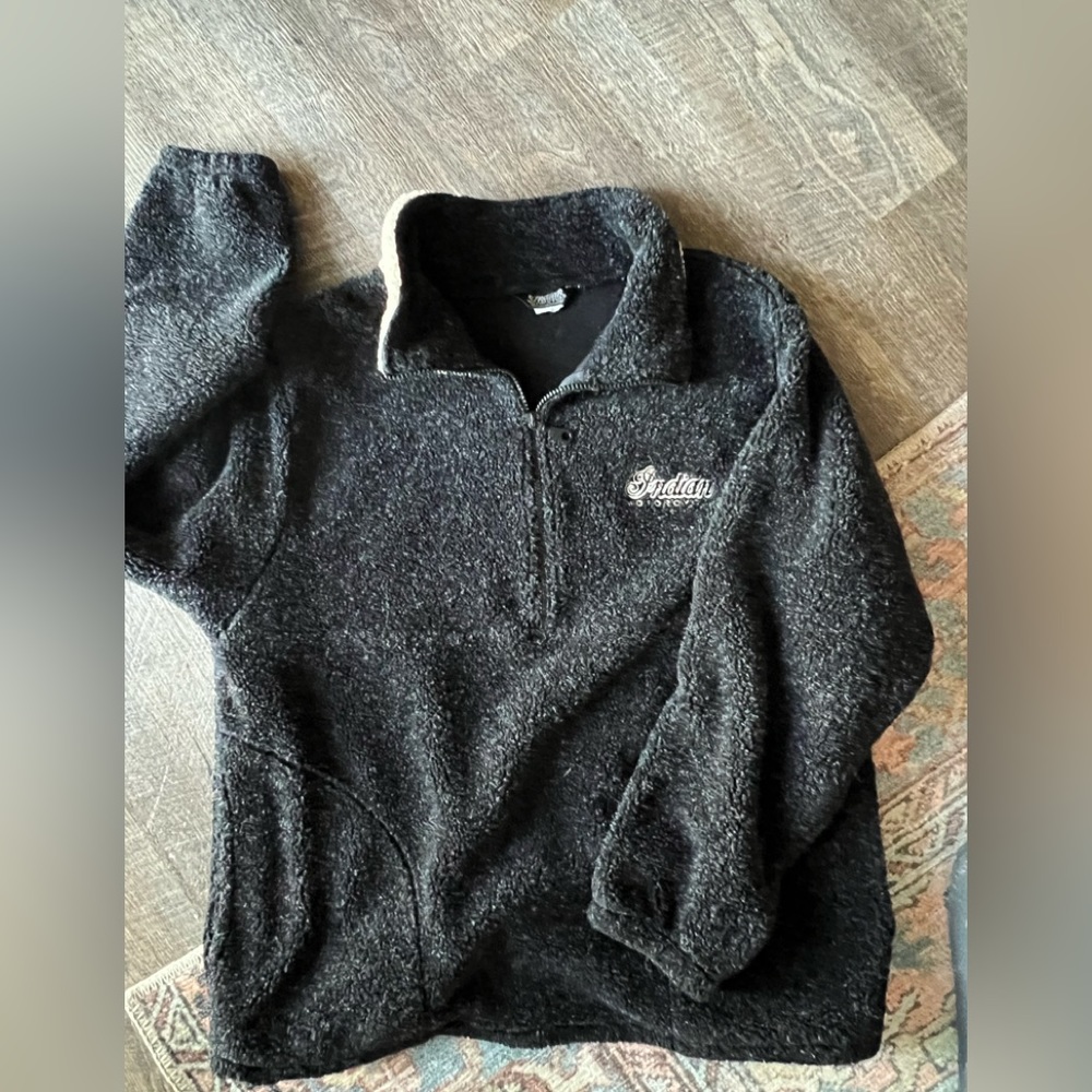 VGUC Fleece Indian Moto jacket. Size is missing measurements below fits Like M/L